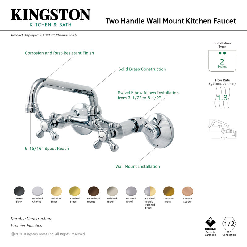 Kingston Brass Kitchen Faucet Reviews Wayfair   Kingston Brass Kitchen Faucet 